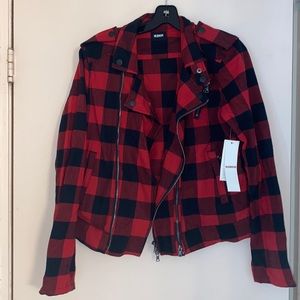 📍 NWT 📍 Hudson Jeans Cynic Buffalo Plaid Moto Jacket